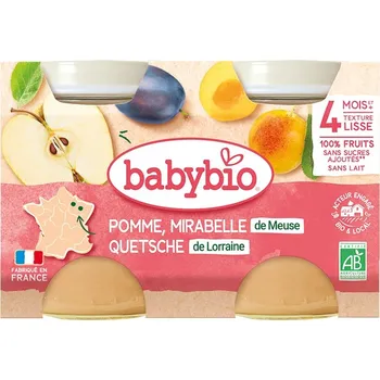 BABYBIO Jablko mirabelky a slívy 2× 130 g
