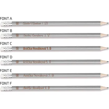 Svatební dekorace Tužka s gravírováním sluníčko Barva: Stříbrná, Font: Font C