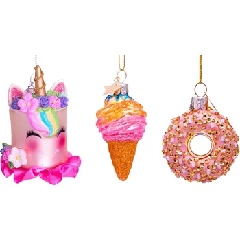 LAALU Vánoční ozdoby - sladké motivy, 5 cm, 3 ks