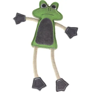 Hračka pro psa animALL Žába kůže s provazy barevná 33 cm