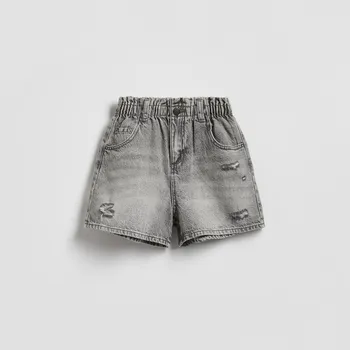 Dívčí sukně Reserved - Džínové kraťasy paperbag - světle šedá - 269HN-09J - 269HN-09J-152