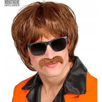 Karnevalová paruka Widmann paruka krátké hnědé vlasy s ofinou