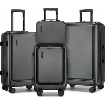 Sada 4 pevných kufrů KONO ABS+PC - 9.6/35.8/61.2/93.38 L - šedá