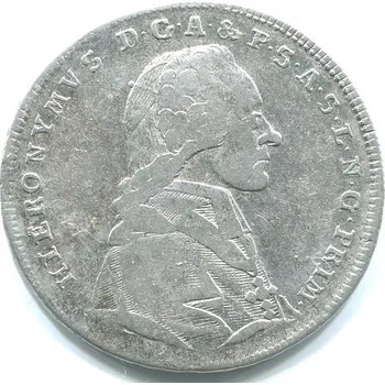 SALZBURG. 1772-1812 Hieronymus v. Colloredo-Waldsee. 20 Kreuzer 1777. Ag.
