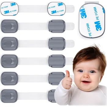 Dětská zábrana Ricokids Bezpečnostní zařízení pro otevírání skříněk 798101 6 ks šedá