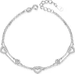 Agato Dvojitý stříbrný náramek se zirkony AGB771/21 (Ag925/1000, 2,7 g)