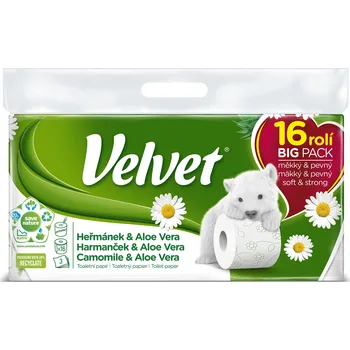 Toaletní papíry VELVET Heřmánek & Aloe Vera (16 ks)