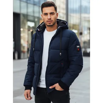 Pánský kabát Dstreet Pánská bunda zimní s kapucí TX5087z Barva: Tmavě Modrá, Velikost: 2XL
