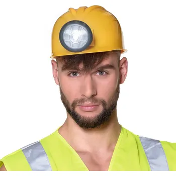 Karnevalový doplněk Boland Helma se světlem stavební dělník