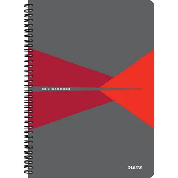 Kancelář LEITZ Office A4, měkké desky, linkovaný, červený