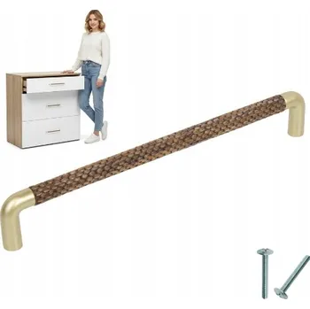 Nábytkové kování NÁBYTKOVÁ ÚCHYTKA ZLATÁ NA NÁBYTEK SKŘÍŇKY KUCHYNĚ 192/202MM MODERNÍ LOOM AKS