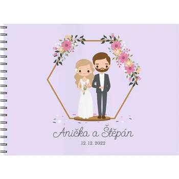 Fotoalbum Svatební fotoalbum novomanželé Barva: Fialová