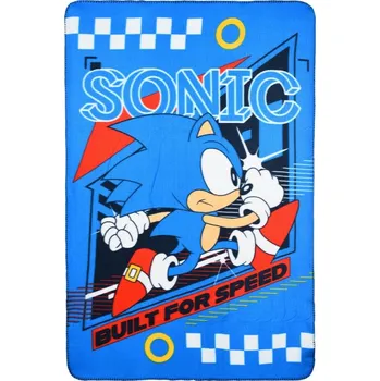 Dětská deka Sun City Flísová deka Sonic modrá 100 × 150 cm