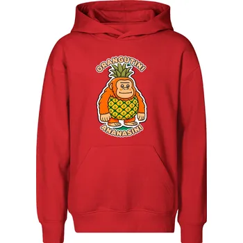 Chlapecká mikina Dětská mikina Orangutini ananasini Barva: Červená, Velikost: 10