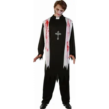 Karnevalový kostým Kostým Krvavého kněze pro dospělé (sutana s vestou), vel 52