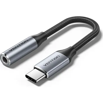 Datové redukce Vention USB-C Male to 3.5MM Earphone Jack with DAC Adapter 0.1M Gray Aluminum Alloy Type