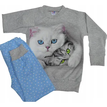 PYŽAMO BAVLNA KOČKY ECRU/PANTERKA VEL. 116 SUTEX