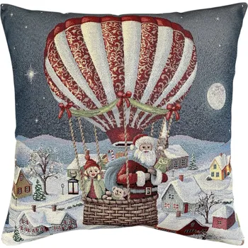 Povlečení Home of Christmas Gobelínový vánoční povlak na polštář s motivem Vánoční balón 45 × 45 cm