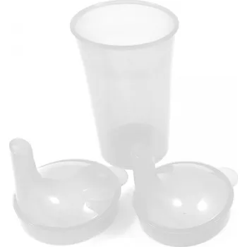 Sundo Hrnek se dvěma víčky se dvěma širokými dlouhými náustky, 250 ml, transparentní