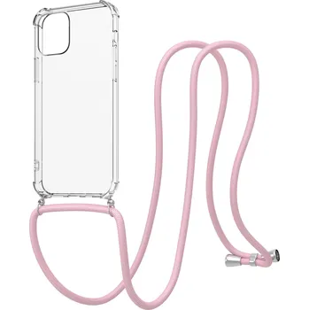 Pouzdro na mobilní telefon AlzaGuard Luxe Lanyard Case pro iPhone 12 / 12 Pro růžový