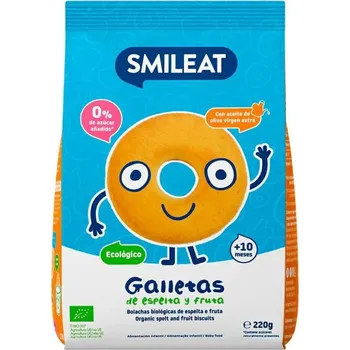 SMILEAT Bio špaldové sušenky s jablečnou šťávou a extra panenským olivovým olejem 220 g