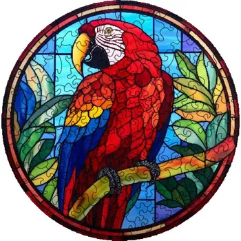 Puzzle Coolkousky Puzzle 27 cm, v krabičce, 15 × 15 × 4,6 cm, Papoušek