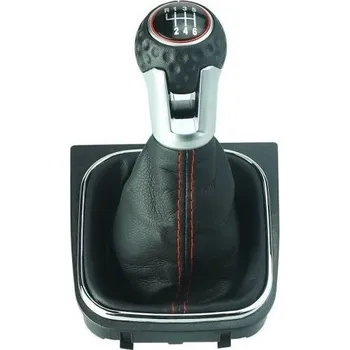 Hlavice řadicí páky PROTEC Řadící páka s manžetou, VW Golf V 2003 - 2008 6st červené prošití I.