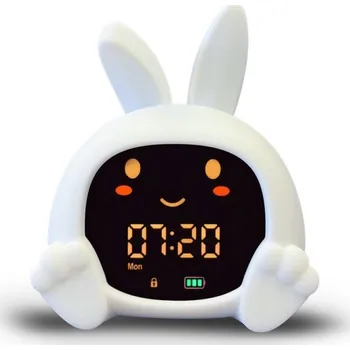 Budík ZAZU Králíček Sarah - tréninkový budík s nočním světlem a melodiemi