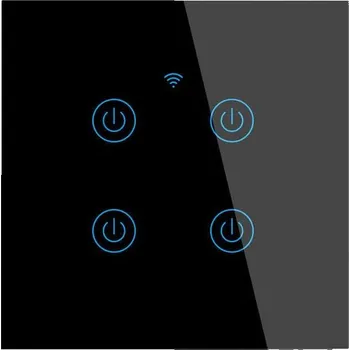 vypínač Surtep Tuya Smart vypínač osvětlení DS-101BW-4-tlačítkový, barva černá