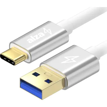 Kabel AlzaPower AluCore USB-A to USB-C 3.2 Gen 1 5Gbps 2m stříbrný