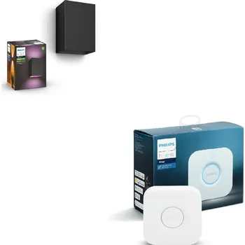 Osvětlení Resonate Hue WACA wall lantern black 2x8 + Bridge