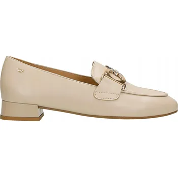 Dámská obuv Béžové polobotky z přírodní kůže na podpatku, velikost vel.