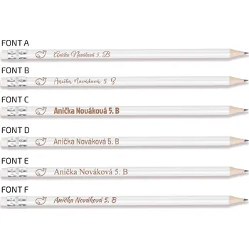 Svatební dekorace Tužka s gravírováním velryba Barva: Bílá, Font: Font D