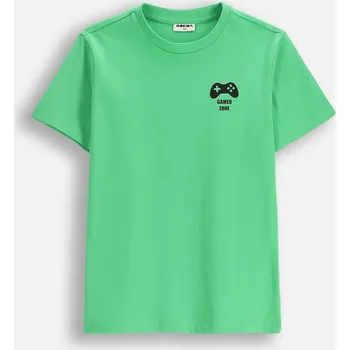 Chlapecké tričko Dětské tričko s krátkým rukávem zelené chlapecké bavlněné velikost 152 Mokida WM6