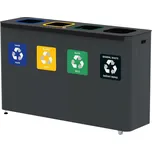 Alda Sestava na tříděný odpad Eko Star Station 4 × 60 l, lakovaná ocel, šedá