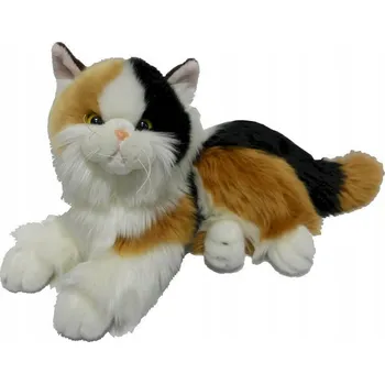 plyšák PLYŠOVÁ kočka, 30 cm, Calico, ležící