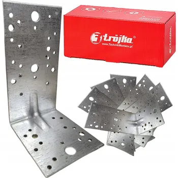 Tesařské kování Tesařský úhelník / spojka s prolisem - 172x105x90x3,0 mm - 10 kusů