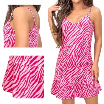 Dámská noční košile Donna Košile noční bavlněná s ramínky Zebra růžová M