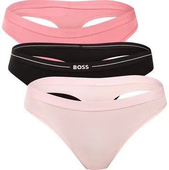 Kalhotky 3PACK dámská tanga BOSS vícebarevné (50510030 968) XXL Možnost vrácení zboží ZDARMA do 120 dnů!