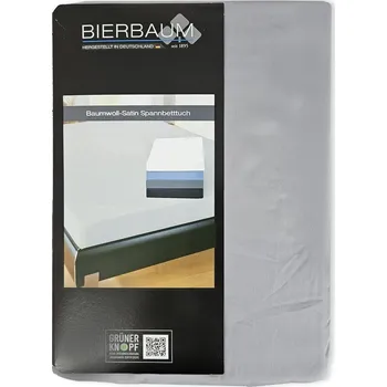 Prostěradlo Bierbaum Saténové prostěradlo 140 × 200 cm středně šedé