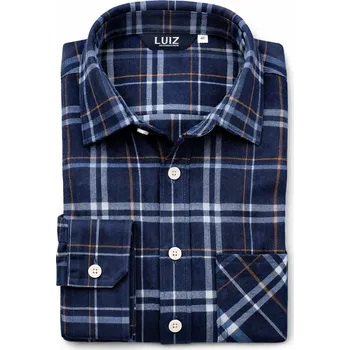 Pánská košile Flanelová košile Comfort Fit - modrá kostka bruno_166 velikost: 50, délka rukávu: dlouhý rukáv