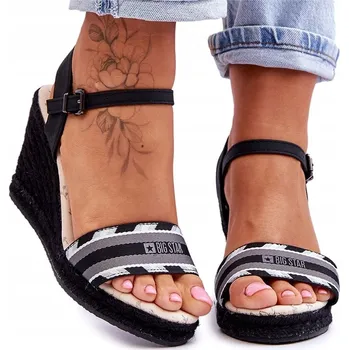 Dámské sandále Big Star dámské sandály LL274877 ČERNÉ na klínku velikost 39