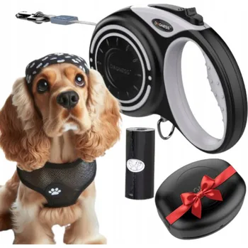 Vodítko pro psa VODÍTKO PRO PSA automatická Svinovací páska + nádoba DOGNESS 4 m do 20 kg M