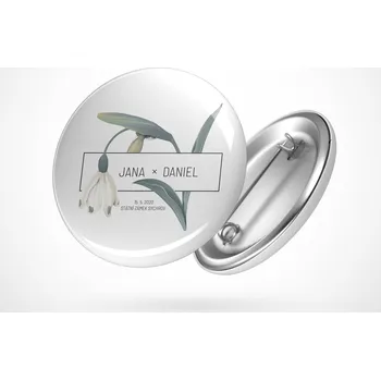 Svatební placka bledule Průměr placky: 25 mm