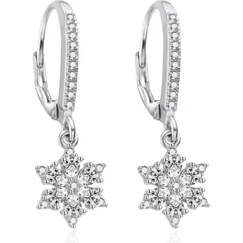 Šperk Agato Visací stříbrné náušnice Vločky se zirkony AGT-E146LW (Ag925/1000, 2,9 g)