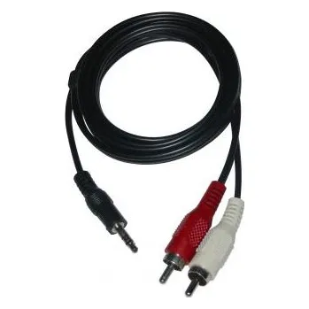 Audio kabel Audio kabel Jack (3.5mm) samec - 2x CINCH samec 3m černý