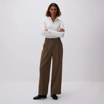 Dámské kalhoty Reserved - Kalhoty culotte - světle olivová - 187IS-81X - 187IS-81X-XS