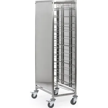 Servírovací stolek Nerezový přepravní vozík na tácy s bočními panely, 12 pater, 1720 x 429 x 650 mm