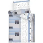 Dadka Povlečení flanel Flér šedomodrá 140 × 200, 70 × 90 cm