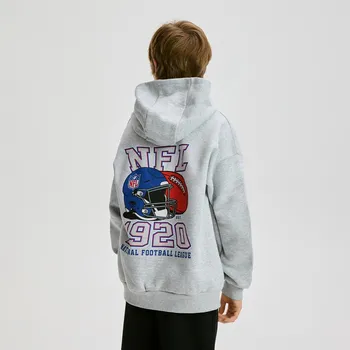 Chlapecká mikina Reserved - Bavlněná mikina NFL - světle šedá - 654HR-09M - 654HR-09M-170